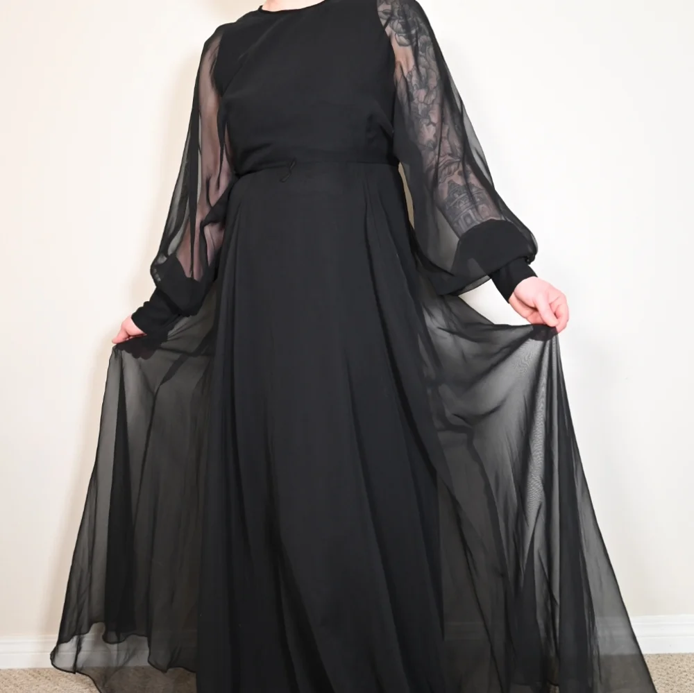 Vintage Sheer Layered Maxi Dress - Picture 1 of 3